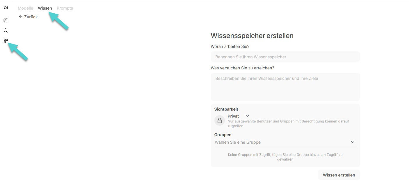 Wissensspeicher erstellen