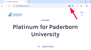 The image shows the symbol for starting page translation in the address bar of Google Chrome.