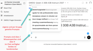 Screenshot Nutzung von Promp im Chat