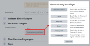 Kurszertifikat Voraussetzungen hinzufügen.png