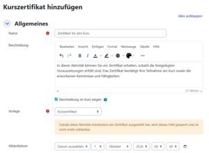 Kurszertifikat Allgemeine Einstellungen.png