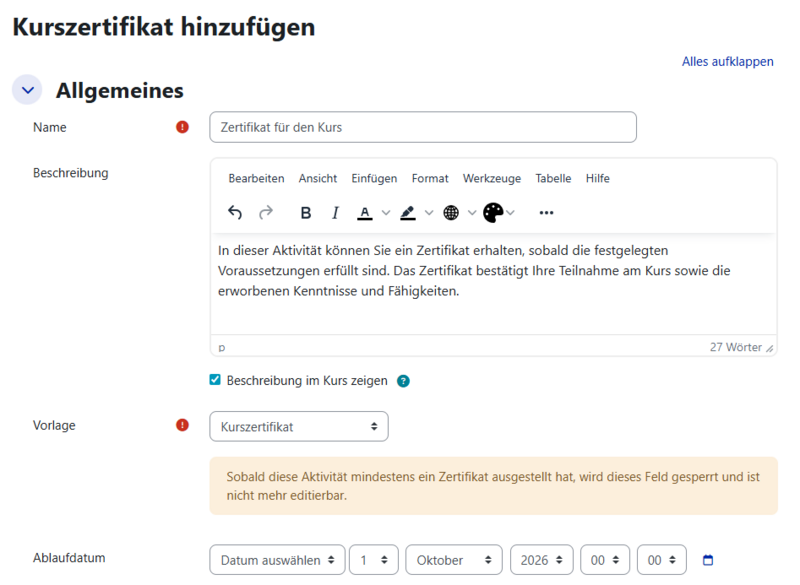 Datei:Kurszertifikat Allgemeine Einstellungen.png