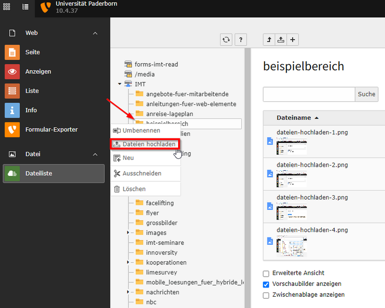 Datei:Screenshot TYPO3 Dateien hochladen 02.png